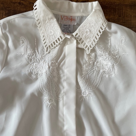 White vintage western style button down shirt - Picture 2 of 4